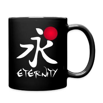 Ewigkeit in roter Kalligraphie - Tasse einfarbig - Schwarz - Rechts