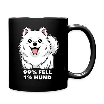 Samojede 99% Fell 1% Hund Lustiger Spruch - Tasse einfarbig - Schwarz - Rechts