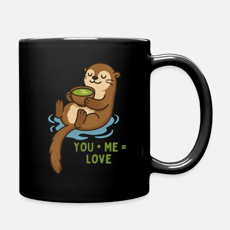 Thé câlin Loutre Amour Matcha Petit-déjeuner - Mug uni - noir