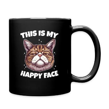 Das ist meine Happy Face Katze - Tasse einfarbig - Schwarz - Rechts
