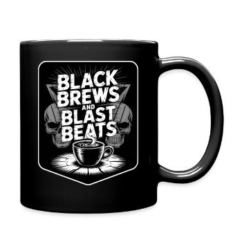 Coffee Metal Music Drummer Black Brew - Full Colour Mug - black - Right