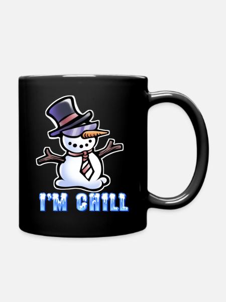I'm Chill - Cool Snowman - Full Colour Mug - black