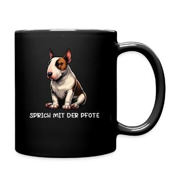 Sprich mit der Pfote Miniatur Bullterrier Bully  - Tasse einfarbig - Schwarz - Rechts