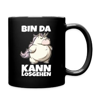 Unicorn chubby I'm ready to go - Full Colour Mug - black - Right