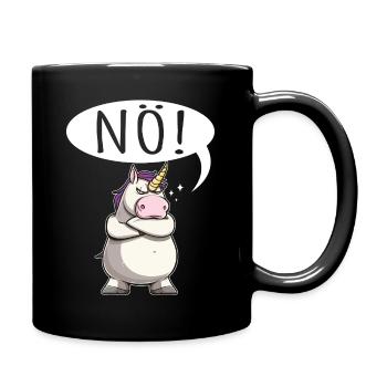 Einhorn Nö pummelig - Tasse einfarbig - Schwarz - Rechts