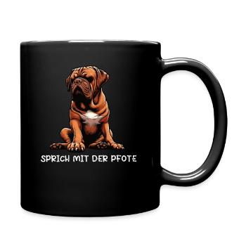 Sprich mit der Pfote Bordeaux Dogge Bordeauxs  - Tasse einfarbig - Schwarz - Rechts