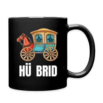 Hü Brid - Lustiges Hybrid Auto - Pferd - Tasse einfarbig - Schwarz - Rechts
