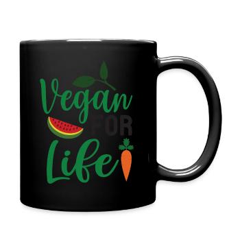 Vegan For Life - Full Colour Mug - black - Right