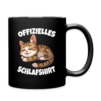 Offizielles Schlafshirt - Tasse einfarbig - Schwarz - Rechts