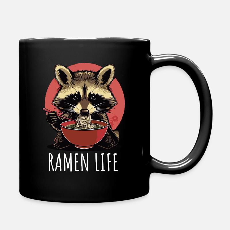 Ramen Life Waschbär Shirt Ramen Noodle - Tasse einfarbig - Schwarz