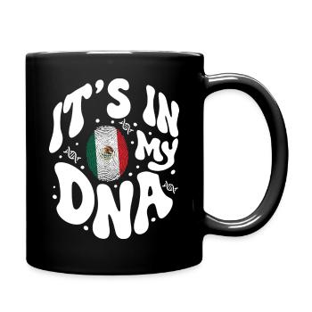 Mexikanische DNA Mexiko Flagge Hispanisch - Tasse einfarbig - Schwarz - Rechts