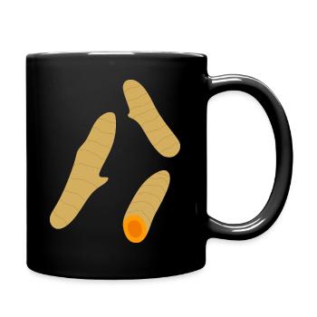 Trio de racines de curcuma minimaliste - Mug uni - noir - Droite