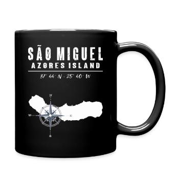 São Miguel Azores Compass Retro - Full Colour Mug - black - Right