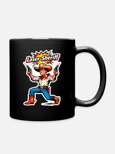 Laser Sheriff Cowboy - Mug uni - noir