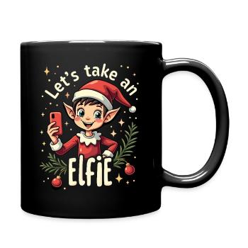Let's take an elfie - Full Colour Mug - black - Right