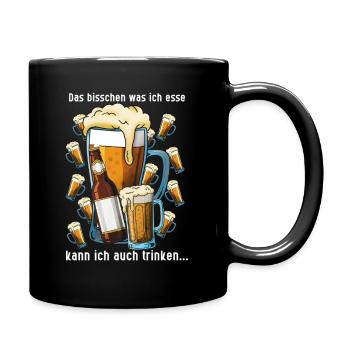 Bierhelden Humor Trinker Design. Flüssig Brot. - Tasse einfarbig - Schwarz - Rechts