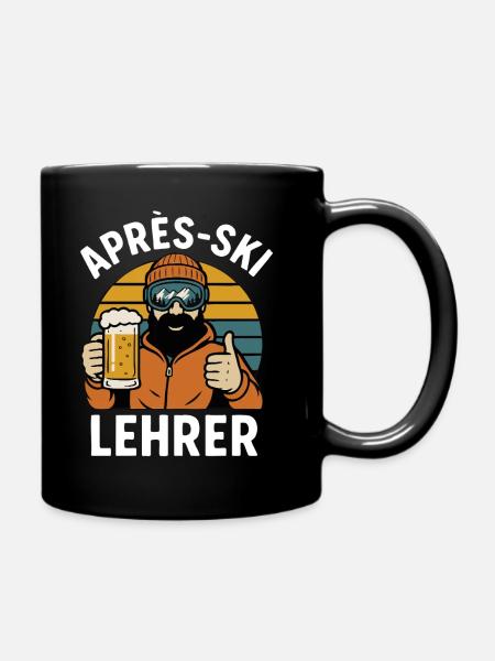 Après-Ski Lehrer – Lustiger Schilehrer Spruch - Tasse einfarbig - Schwarz
