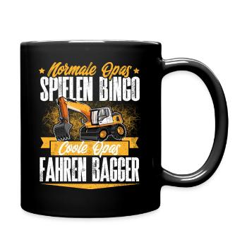 Excavator Driver Grandpa - Full Colour Mug - black - Right