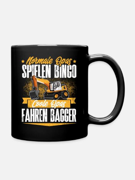 Baggerfahrer Opa - Tasse einfarbig - Schwarz