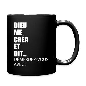 Humour God Me Crea and Say Desererez You - Full Colour Mug - black - Right