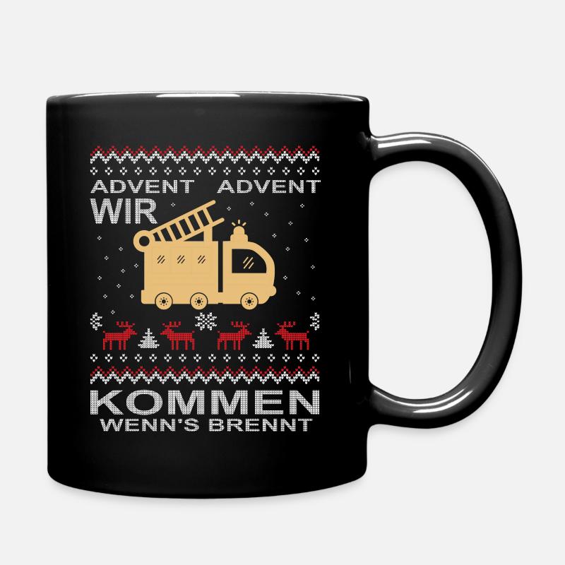 Feuerwehr Advent Weihnachten - Tasse einfarbig - Schwarz