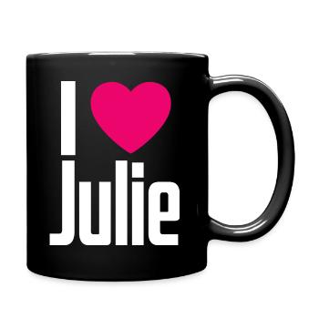 I Love Julie Pink Heart I Love Julie - Full Colour Mug - black - Right