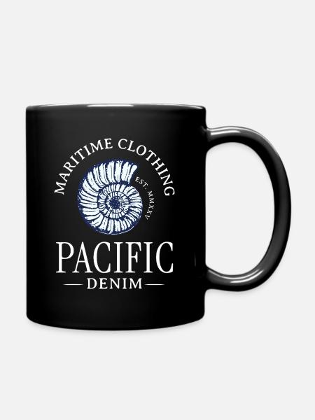 Coquille nautique imprimée en spirale - Mug uni - noir