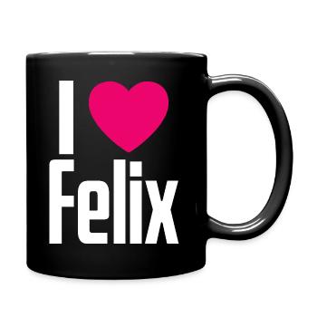 I Love Felix Pink Heart I Love Felix - Full Colour Mug - black - Right