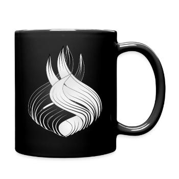 Abstrakte Formen – Dynamisches Schwarz-Weiß Design - Tasse einfarbig - Schwarz - Rechts