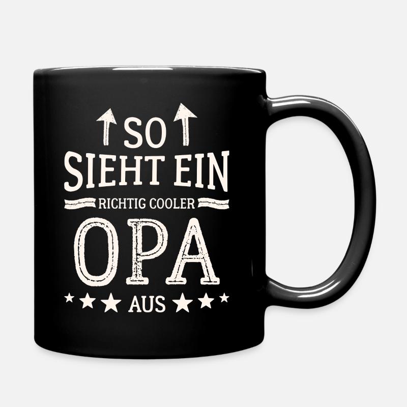 So sieht ein cooler Opa aus Bester Großvater  - Tasse einfarbig - Schwarz