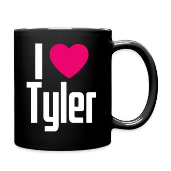 I Love Tyler Pink Heart I Love Tyler - Full Colour Mug - black - Right