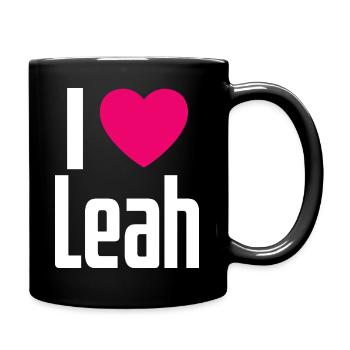 I Love Leah Pink Heart I Love Leah - Full Colour Mug - black - Right