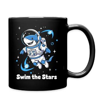 Weltraumhai Astronaut - Tasse einfarbig - Schwarz - Rechts