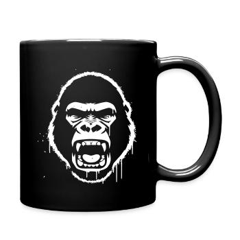 Furious Gorilla Stencil Grunge vector_path129 - Mug uni - noir - Droite
