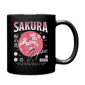 Sakura Kirschblüte Japanisches Kirschblütenfest - Tasse einfarbig - Schwarz - Rechts