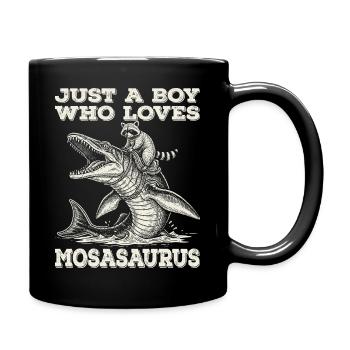 Juste un garçon qui aime le raton laveur Mosasaurus - Mug uni - noir - Droite