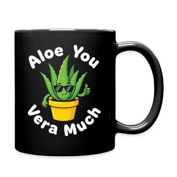 Aloe You Vera Viel Saftiger Kaktus Wortspiel - Tasse einfarbig - Schwarz - Rechts