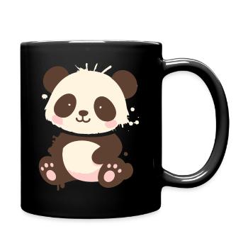 Niedlicher Panda – verspielter Graffiti-Cartoon - Tasse einfarbig - Schwarz - Rechts