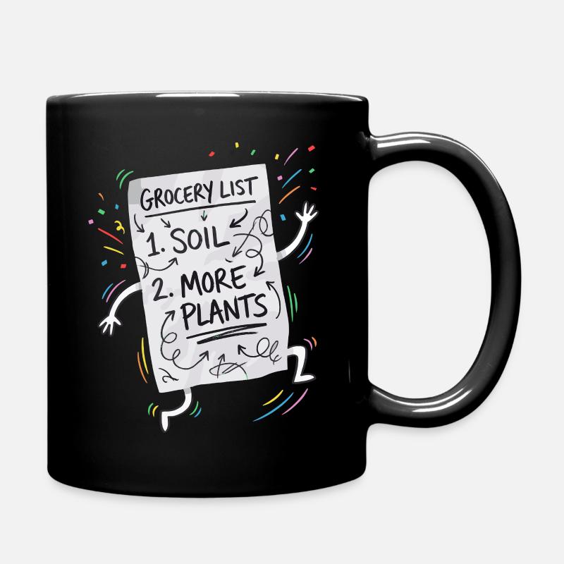 Pflanzen Einkaufsliste - Tasse einfarbig - Schwarz