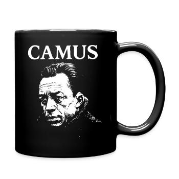 Albert Camus existenzielles Noir-Porträt - Tasse einfarbig - Schwarz - Rechts