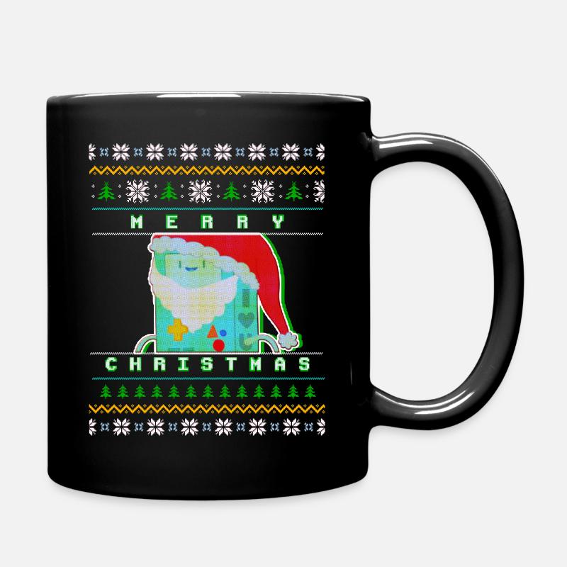 Merry Christmas Pixel Santa "Ugly Xmas Sweater" - Tasse einfarbig - Schwarz