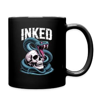 Inked Skull and Snake - Full Colour Mug - black - Right