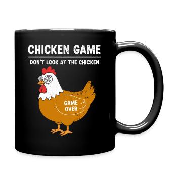 Funny chicken design for chicken fans - Full Colour Mug - black - Right