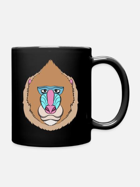 Baboon Pavian Primat Affe Affen - Tasse einfarbig - Schwarz