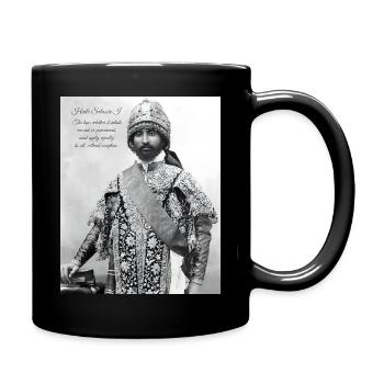 Haile Selassie I Jah Rastafari Rasta Reggae Roots  - Tasse einfarbig - Schwarz - Rechts