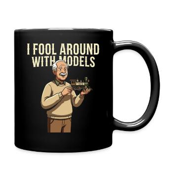 Models Train Hobby Locomotive Railfan - Full Colour Mug - black - Right