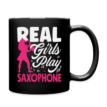 Saxophone fille Saxophoniste Soliste Membre du groupe - Mug uni - noir - Droite