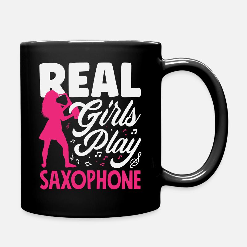 Mädchen Saxophon Saxophonist Solist Bandmitglied - Tasse einfarbig - Schwarz