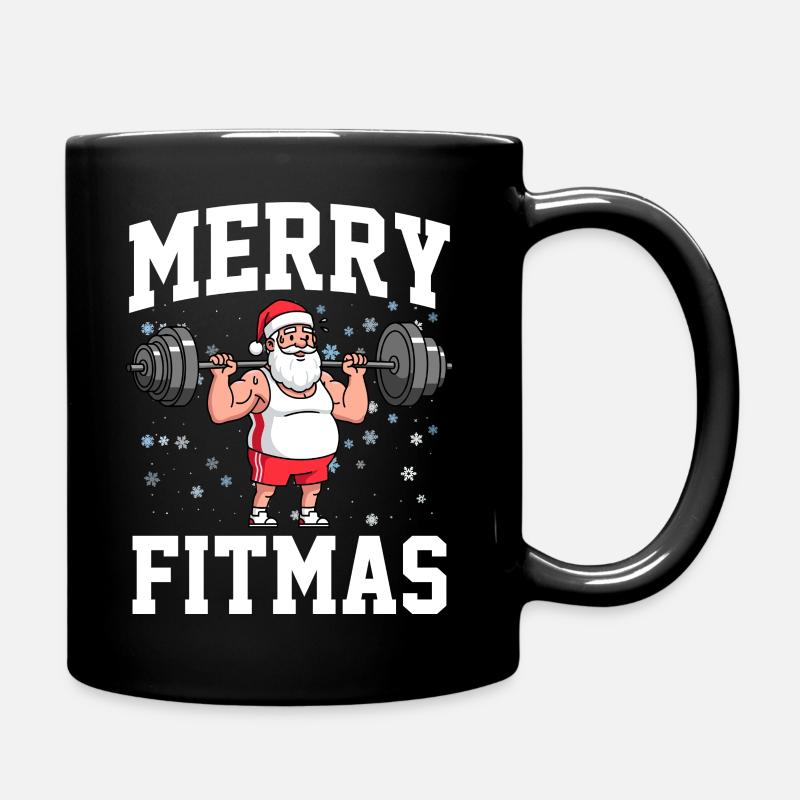 Joyeux Père Noël drôle de Fitmas - Mug uni - noir
