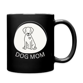 Dog Mom Line Art Minimalist Design - Full Colour Mug - black - Right